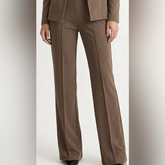 NEW IN POLLY BAG! Triple Seven Tan Pant Suit. Flare Leg With Split. Sz Small - Picture 2 of 7